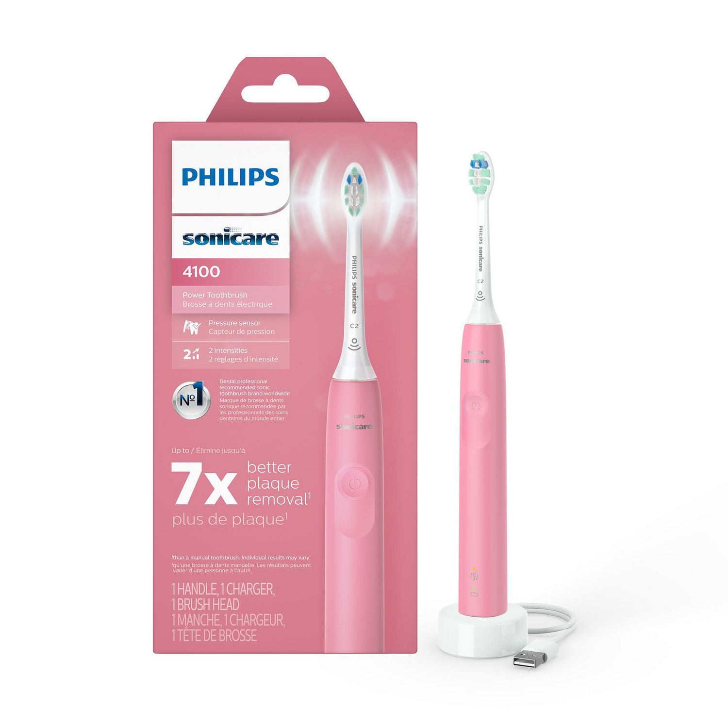 PHILIPS Sonicare 4100 電動歯ブラシ 本体 ピンク Philips Sonicare 4100 Rechargeable Electric Toothbrush, Deep Pink