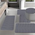 thumbnail image 5 of Fridja Bathroom Rugs 5 Piece - Absorbent Memory Foam Bath Mat for Bathroom, Non-Slip, Machine Washable, Dries Quickly, Bathroom Mat Set Dark Gray, 5 of 5