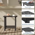 thumbnail image 4 of YUSAZENS Petite Table Basse Carrée d'Extérieur en HDPE, Résistante aux Intempéries pour Terrasse et Jardin, Siège d'Extérieur Noir, 4 of 7
