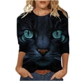 thumbnail image 2 of Jolis Hauts pour Femmes Mode Pâques T-shirt Ample Imprimé Mi-Long Manches 3/4 Blouse Col Rond Hauts Décontractés Hauts pour Femmes Manches 3/4 en Liquidation, 2 of 5