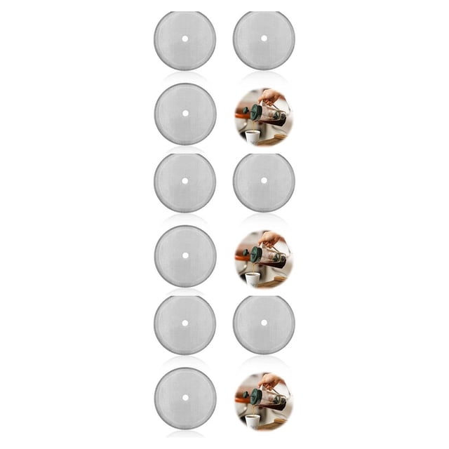 Transemion 3Pcs Coffee Filter Steel Reusable Safety Replacement Meshes High Temperature Tea Maker Filters Restsurant Hotel Party Bar 3Set