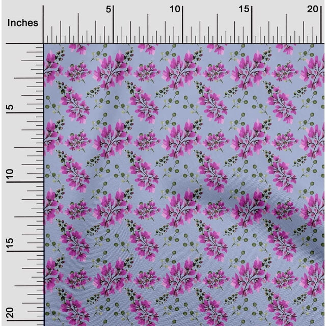 oneOone Rayon Fuschia Pink Fabric Florals Fabric For Sewing Printed Craft Fabric By The Yard 56 Inch Wide-W2K