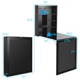 thumbnail image 4 of Giantex Folding Desk, Wall Mounted Fold Out Desk w/Storage Shelves & Hooks, Floating Corner Desk for Small Spaces, Black, 4 of 8