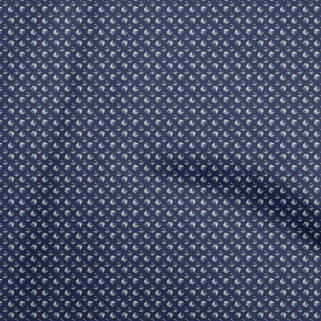 oneOone Polyester Spandex Blue Fabric Asian Retro Floral Fabric For Sewing Printed Craft Fabric By The Yard 56 Inch Wide