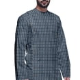 thumbnail image 3 of Atasi Kurta Long d'Été Imprimé de Designer avec Ensemble de Pyjama Blanc pour Hommes, 3 of 3