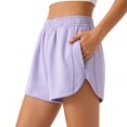 thumbnail image 3 of Sentmoon Womens Bermuda Shorts Knee Length High Waist Beach Shorts Breathable Solid Color Regular Fit Womens Workout Shorts with Pockets Comfy for Date Night and Dinner S-3XL, 3 of 9