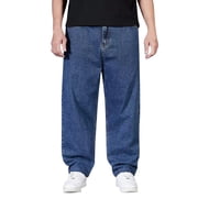 Men's Jeans Men's Plus Size Breathable Jeans Straight Leg Wide Leg Waist Denim Pants Jeans Homme BU2 42