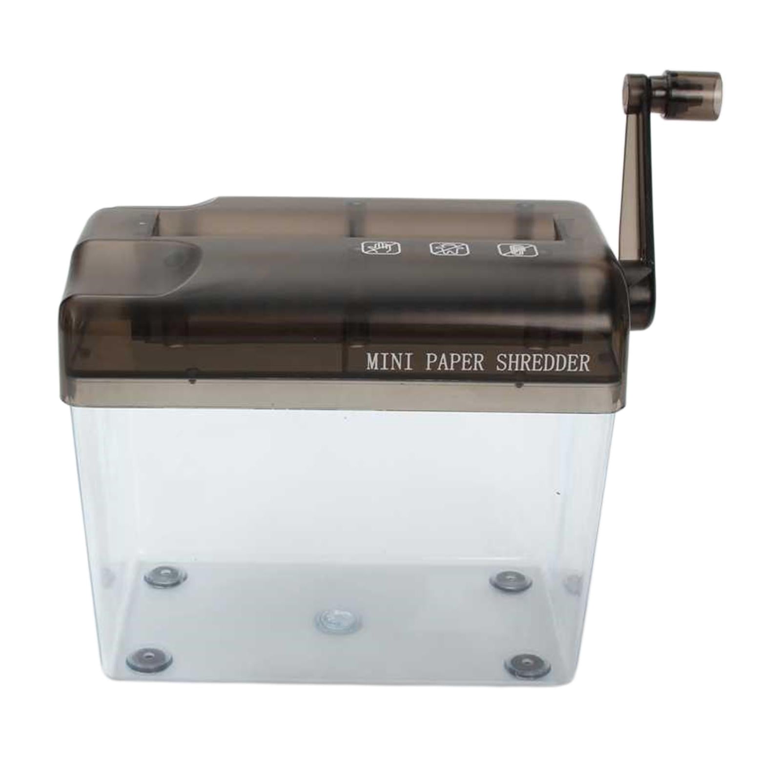 Langgg Shredder Small Hand Cranked Portable 1 Sheet Container Plastic for Household