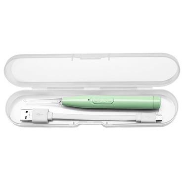 Amdohai Earpicks Ear Wax Removal Tools with LED Light Flashlight Earpick Ear Spoon Tweezers Ear Cleaner for Baby Ear Health Care Ear Cleaning Tool with Case Green Ear Spoon