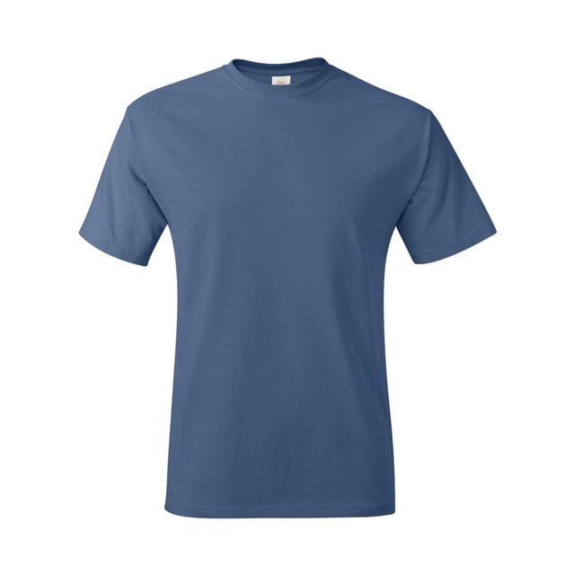 Hanes T-Shirt Authentic-T pour Homme de Couleur Bleu Uni, Fabriqué à Partir de 6 Oz, 100 % Coton Prélavé Provenant de Coton Cultivé aux États-Unis. Conçu avec un Col Ras du Cou Classique et des Manches Courtes, Idéal pour une Tenue Décontractée Ou pour Superposer.
