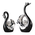 thumbnail image 4 of DOLITY 2Pcs Swan Figurines Sculpture Souvenir Gift for Home Table Centerpiece Decor black, 4 of 9
