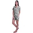 thumbnail image 2 of Moomaya Button Up Pjs For Women Cotton Shorts Shirt Set Notch Collar Sleepwear, 2 of 6
