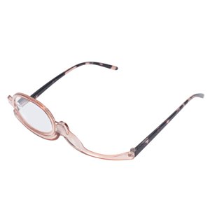 Eye Makeup Glasses, Flip Lens Lightweight Makeup Reading Glasses Plastic Shelf Skin Friendly  for Reading for Women +3.50