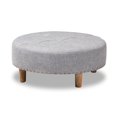 thumbnail image 1 of Baxton Studio Ottomane de Table Basse en Tissu Capitonné et Bois, Gris Pâle, 1 of 7