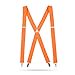 thumbnail image 3 of Mens Elastic X-Back Adjustable Straight Clip On Suspenders - Orange(Tall, 54" Long), 3 of 4