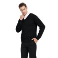 thumbnail image 1 of TOPTIE Chandail Tricoté en Coton à Col en V pour Hommes Manches Longues, 1 of 8