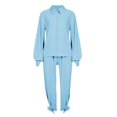 thumbnail image 1 of Women‘s Autumn And Winter Elegant Solid Color Style Thread Long Sleeve Pants Set, 1 of 4