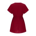 thumbnail image 4 of Jusqu'à 65 % de Rabais! Robes d'Été Mode pour Femmes 2024 Grande Taille Décontractées Coupe Ample Robe Colorée Jupe de Plage Soleil Col en V Robe à Manches Courtes, 4 of 6