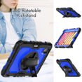 thumbnail image 4 of Case for iPad Mini 7 A17 Pro 2024/Mini 6 2021 8.3 Inch 7th/6th Gen with Screen Protector, 360 Degree Rotating Kickstand Hand Strap Shockproof Cover with Shoulder Strap, Dark Blue PC, 4 of 7