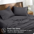 thumbnail image 4 of Bare Home TENCEL™ Sheet Set - Lyocell derived from Eucalyptus - Split King, Forged Iron Gray, 4 of 7