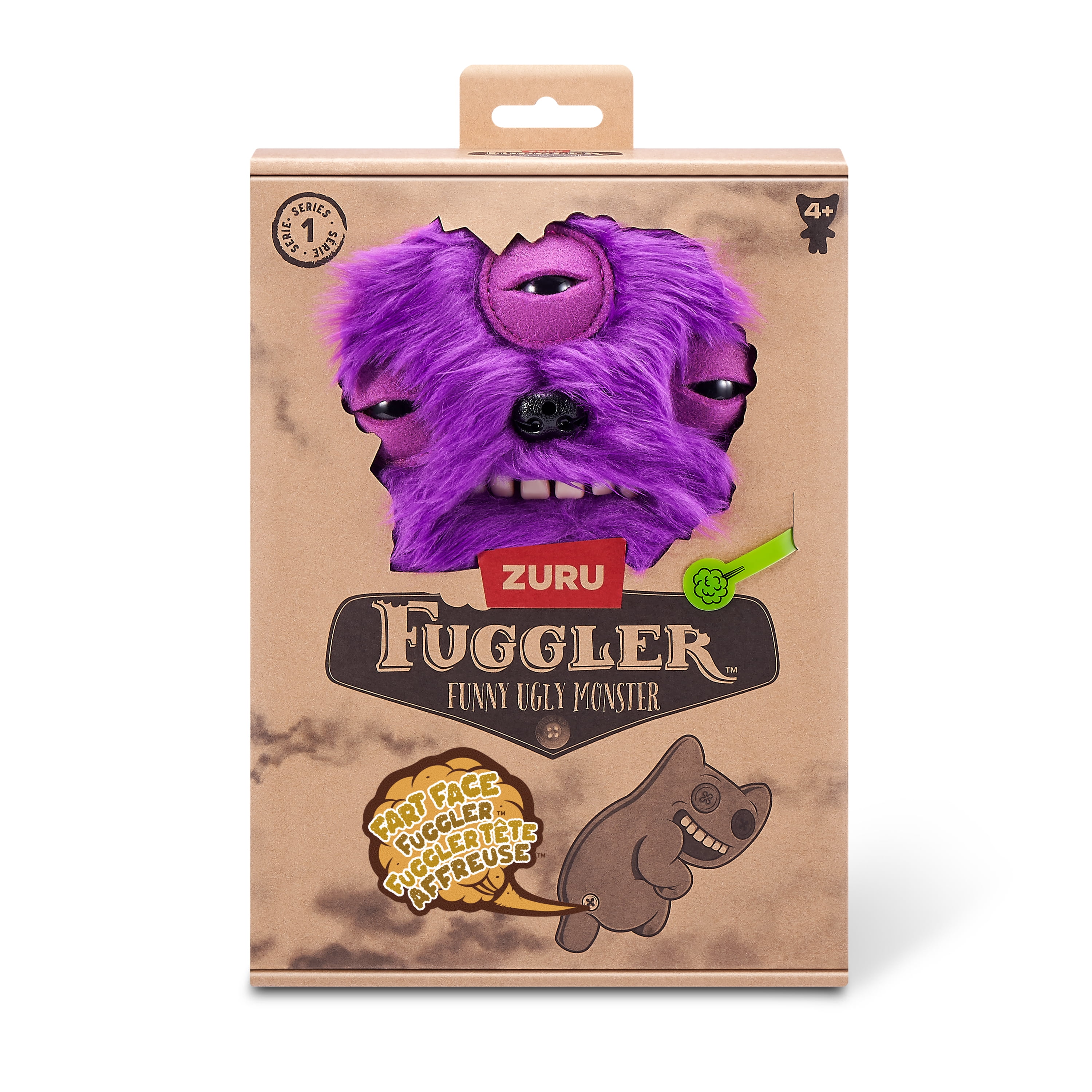 Fuggler Fart Face 9-inch Assortment Series 1 (Alien - long pile) by ZURU, Funny Ugly Monster Plush Toy