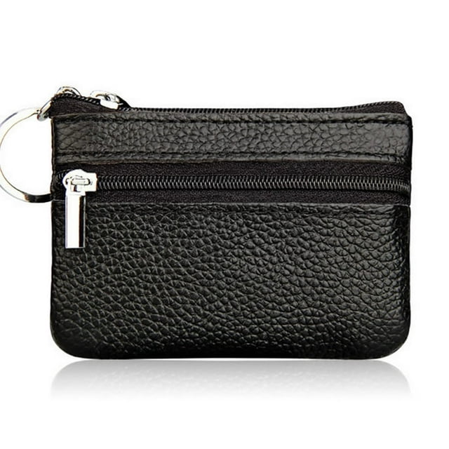 MesaSe ESTONE Soft Men Card Coin Key Holder Zip Genuine Leather Wallet Pouch Bag Purse