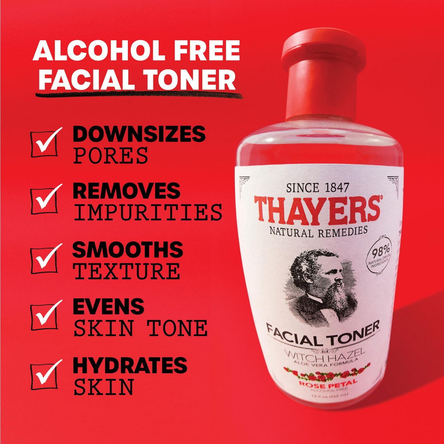 Rose Petal Facial Toner with Witch Hazel and Aloe Vera