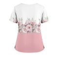 thumbnail image 3 of Ktyne Tuniques Médicales pour Femmes à Col en V, Hauts de Sarrau à Manches Courtes Extensibles, Blouse d'Infirmière Décontractée avec Poches, Rose, TTG, 3 of 4