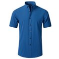 thumbnail image 1 of Chemise Habillée de Performance pour Homme à Manches Courtes - Extensible 4 Directions, Infroissable, Décontractée, Boutonnée, 1 of 2