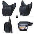 thumbnail image 5 of Mens Vintage Canvas Shoulder Messenger Bag Chest Leather Patchwork Messenger Bag(03-2BLACK), 5 of 5
