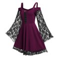 thumbnail image 2 of Jsaierl Costume Renaissance pour Femmes Vintage Médiéval Élégant Gothique Robes Maxi Cosplay Fête Steampunk Robe de Bal Robe Chemise, 2 of 5