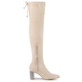 thumbnail image 3 of Unique Bargains Bottes Cuissardes à Talons Blocs pour Femmes avec Strass, 3 of 7