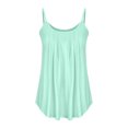 thumbnail image 4 of Mrat Débardeurs Dos Nageur Femmes Femmes Été Mode Décontracté Sans Manches Col Rond Unis Débardeurs Blouse Gilets Dos Ouvert Débardeurs pour Femmes P-199 Vert Menthe P, 4 of 6