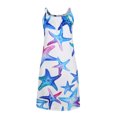 thumbnail image 2 of Daeful Robe d'Été à Bretelles, Robe Midi, Robes Trapèze, Femmes, Décontractée, Imprimé Floral, Évasée, Étoile de Mer, S, 2 of 9