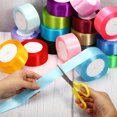 thumbnail image 4 of Unique Bargains 1.5 Inch Wide 24 Yards Satin Ribbon, 2 Pack Double Face Solid Crafts Roll for Party Home DIY Wrapping Decoration, Light Brown, 4 of 6