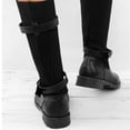 thumbnail image 4 of Bottes Chaussettes pour Femmes Automne Hiver à Talon Carré, Talon Bas, Mi-Mollet, avec Boucle de Ceinture, 4 of 5