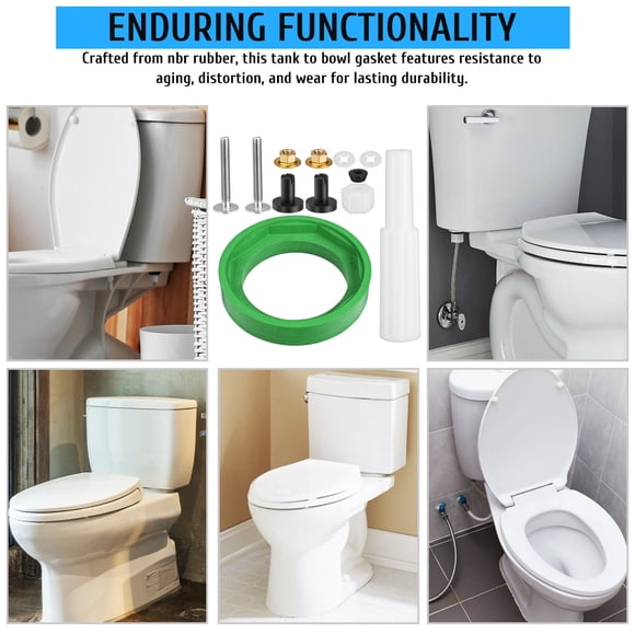 Homoyoyo 1Set Toilet Parts Inside Tank Kit with Tank to Bowl Gasket and Screws for Lasting Toilet Repair