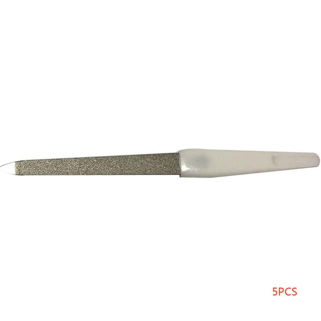 Outdoorline 5PCS Plastic Handle Metal Double Sided Nail Files Home Nail File DIY Manicure Pedicure Tool
