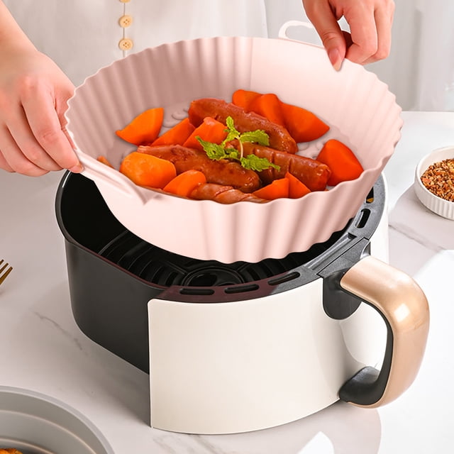 Rbaofujie Doublures en Silicone pour Friteuse à Air Chaud Pot Réutilisable Poêle de Cuisson pour Friteuse Tapis de Friteuse Doublure de Friteuse 7,5 Pouces Doublures en Silicone pour Friteuse à Air Réutilisables