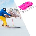 thumbnail image 2 of Siruishop Snow Sled Heavy Duty with Pull Rope Multifunctional with Brake Downhill Sled Pink, Snow Sled for Kids, 2 of 8