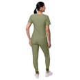 thumbnail image 3 of Adar Pro Heather Modern Athletic Scrub Set For Women - Modern V-Neck Scrub Top & Yoga Jogger Scrub Pants, 3 of 6