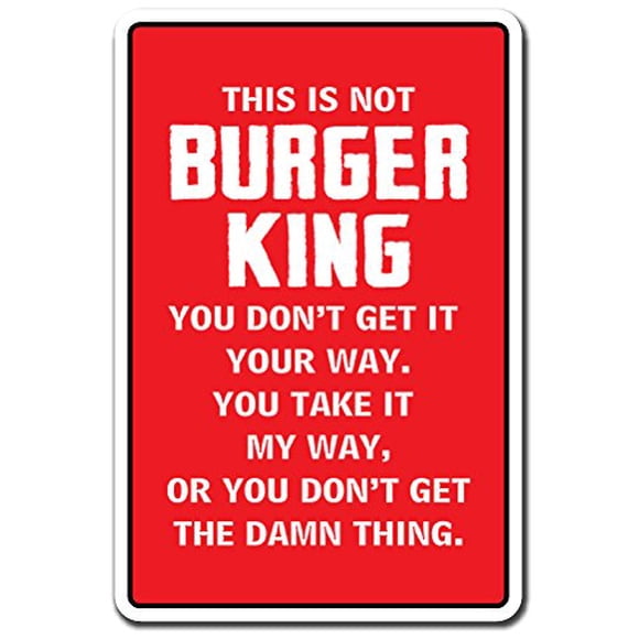 Ceci n'Est Pas Burger King Sign Cuisine Maman Cuisine Nourriture Foodie / Intérieur/extérieur / 20 Pouces de Haut