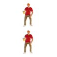 thumbnail image 2 of Wweixi Figurine Diorama 1/87 Personnages en Résine Train Disposition Garçon Rouge 2Ensemble, 2 of 6