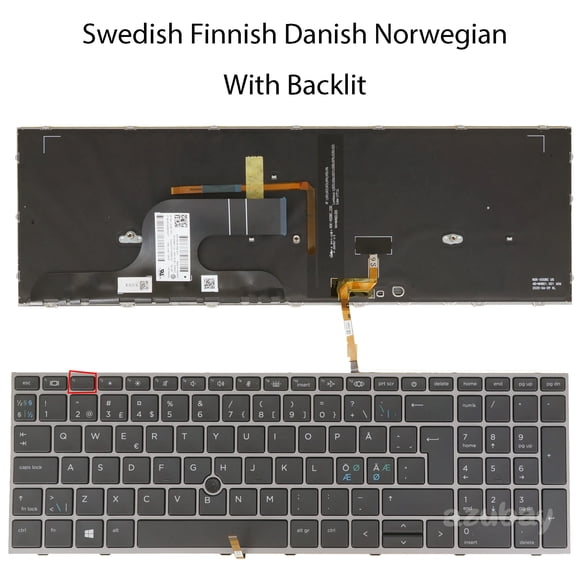 Keyboard For HP M17094- M17095- L97967- L97968- DB1 051 DH1 081 B71 US Canadian French AZERTY Swedish Finnish Danish Norwegian Nordic Backlit V1