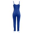 thumbnail image 2 of B91xZ Combinaison Décontractée Sans Manches à Col en V pour Femmes, Bleu, G, 2 of 5