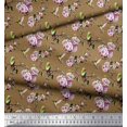 thumbnail image 2 of Soimoi Georgette Viscose Fabric Hummingbird,Leaves & Rose Floral Print Sewing Fabric Yard 42 Inch Wide, 2 of 3