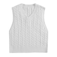 thumbnail image 3 of Fridja Débardeur Tricoté Sans Manches pour Femmes, Haut Court Uniforme, 3 of 4