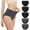 Black, variant on Cameland Womens Underwear Cotton High Waisted Stretch Comfy Briefs Full Coverage Panties for Ladies 5 Pack