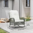 thumbnail image 3 of Outsunny Rattan Rocking Chair with Soft Cushion for Garden, Khaki, 3 of 9