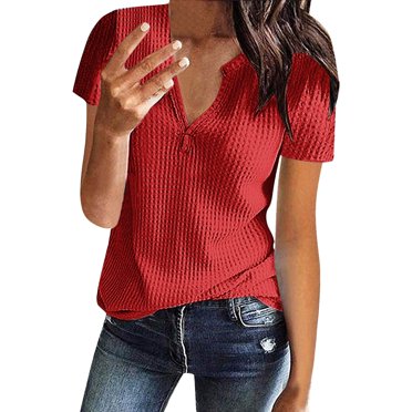 JIRNDf Chemises pour Femmes Hauts Tendance Été Manches Courtes Tunique Élégante Blouse Décontractée Kaki TTG